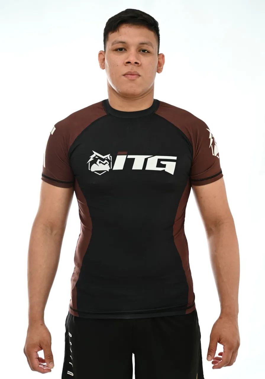 Rash Guard Masculina ITG Manga Curta Marrom