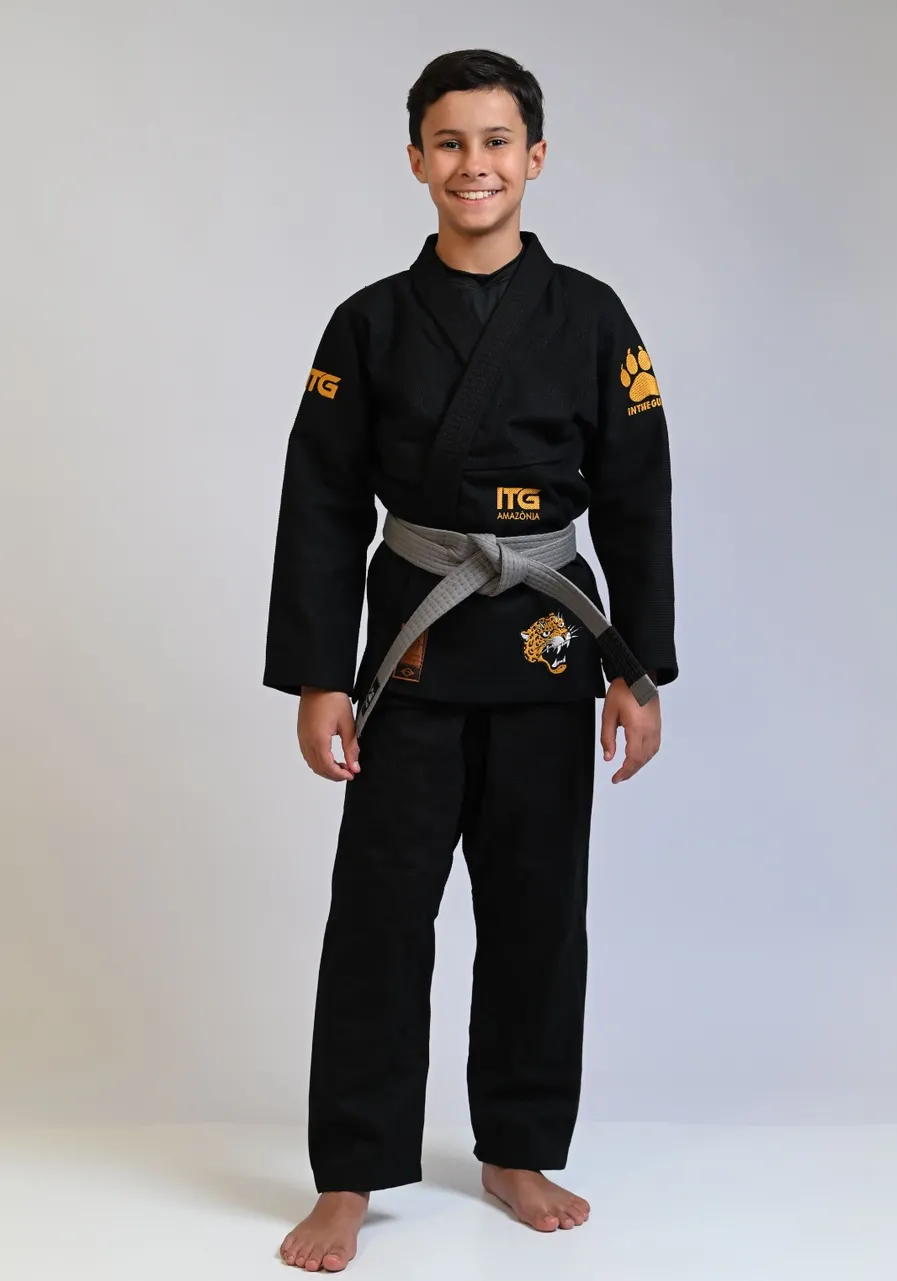 Kimono Infantil ITG Amazônia Jaguar Preto