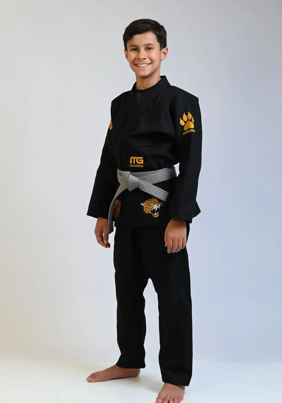 Kimono Infantil ITG Amazônia Jaguar Preto