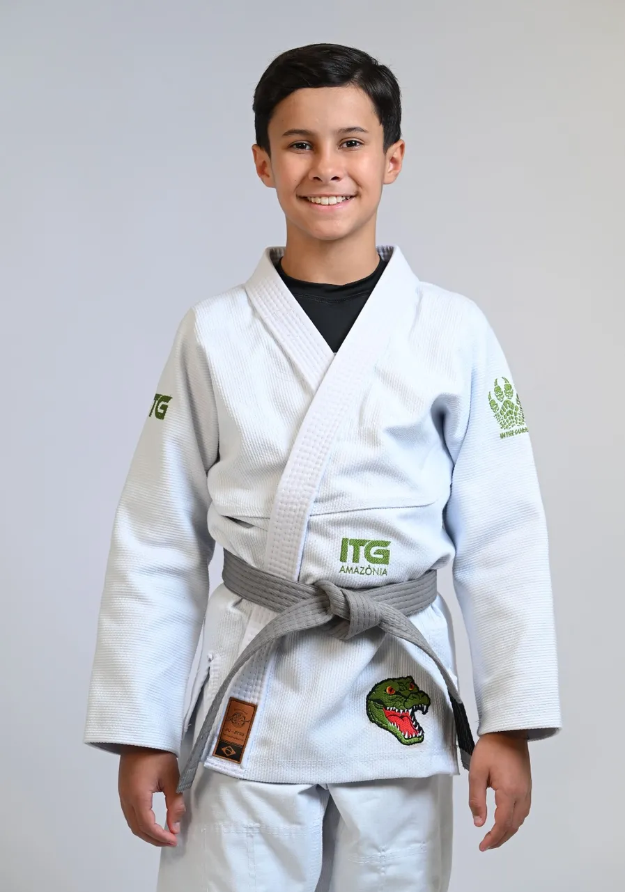 Kimono Infantil ITG Amazônia Jacaré Branco