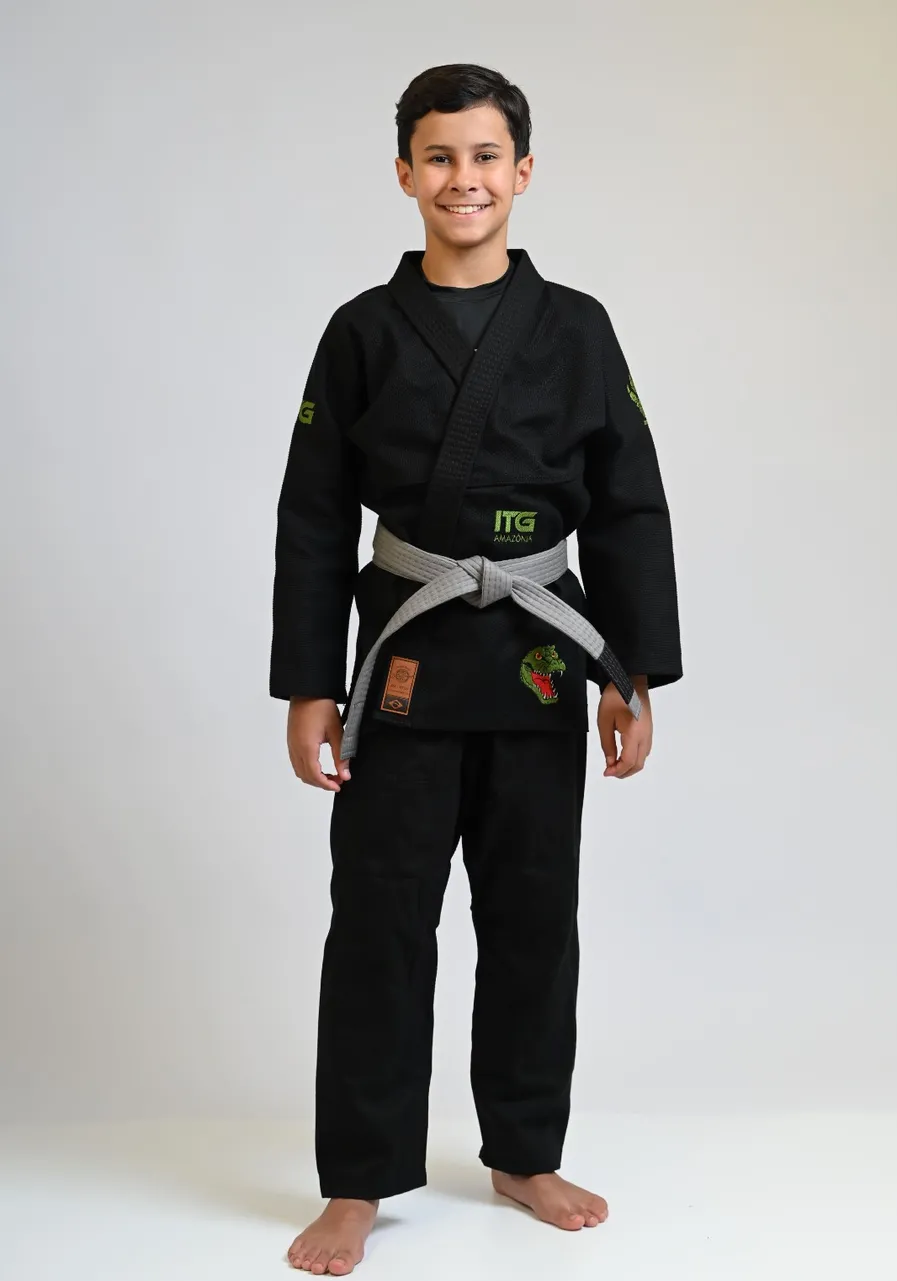 Kimono Infantil ITG Amazônia Jacaré Preto