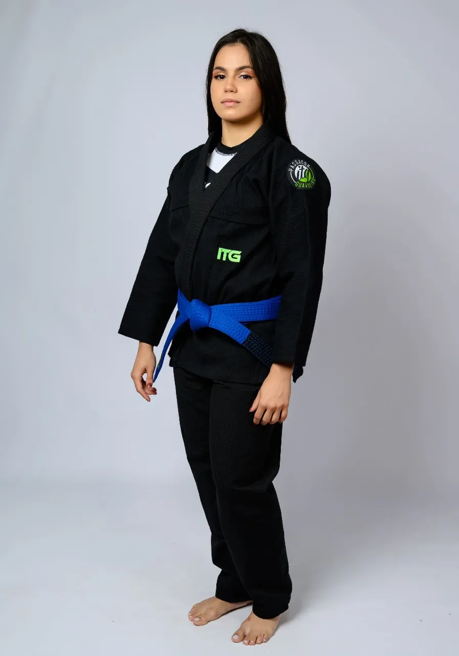 Kimono Feminino In The Guard Green Preto