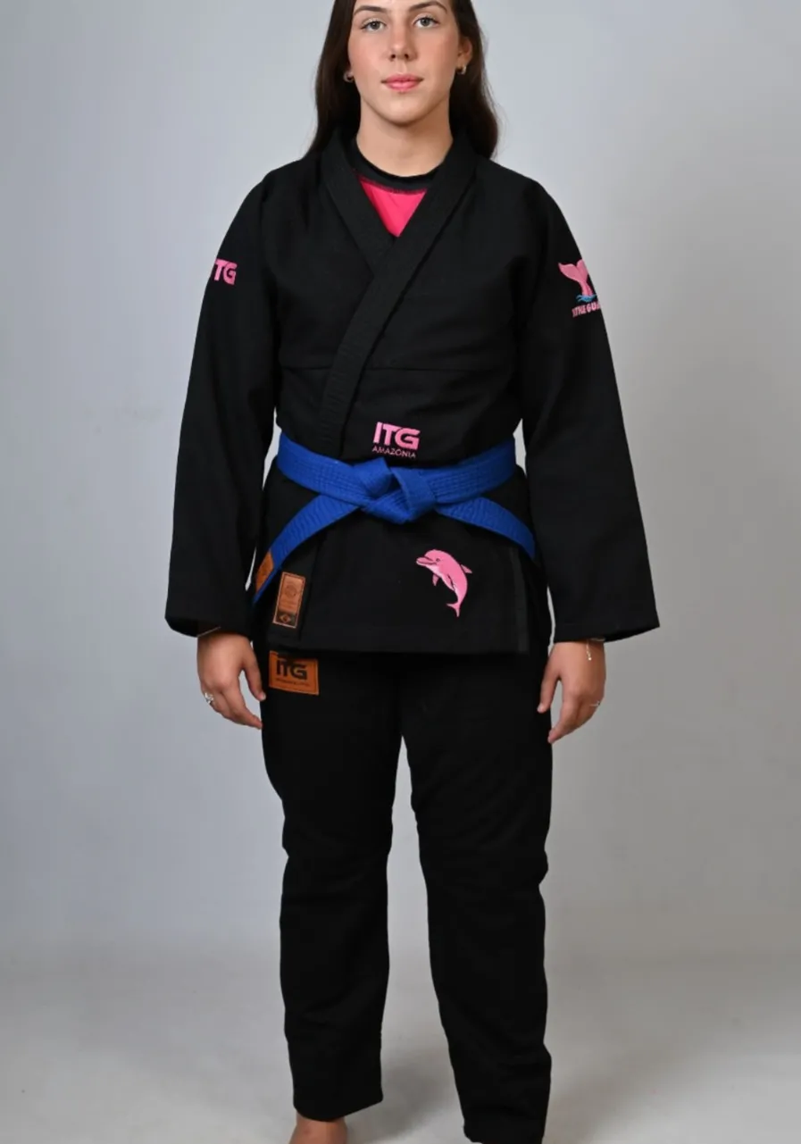 Kimono In The Guard Feminino Amazônia BOTO ROSA Preto