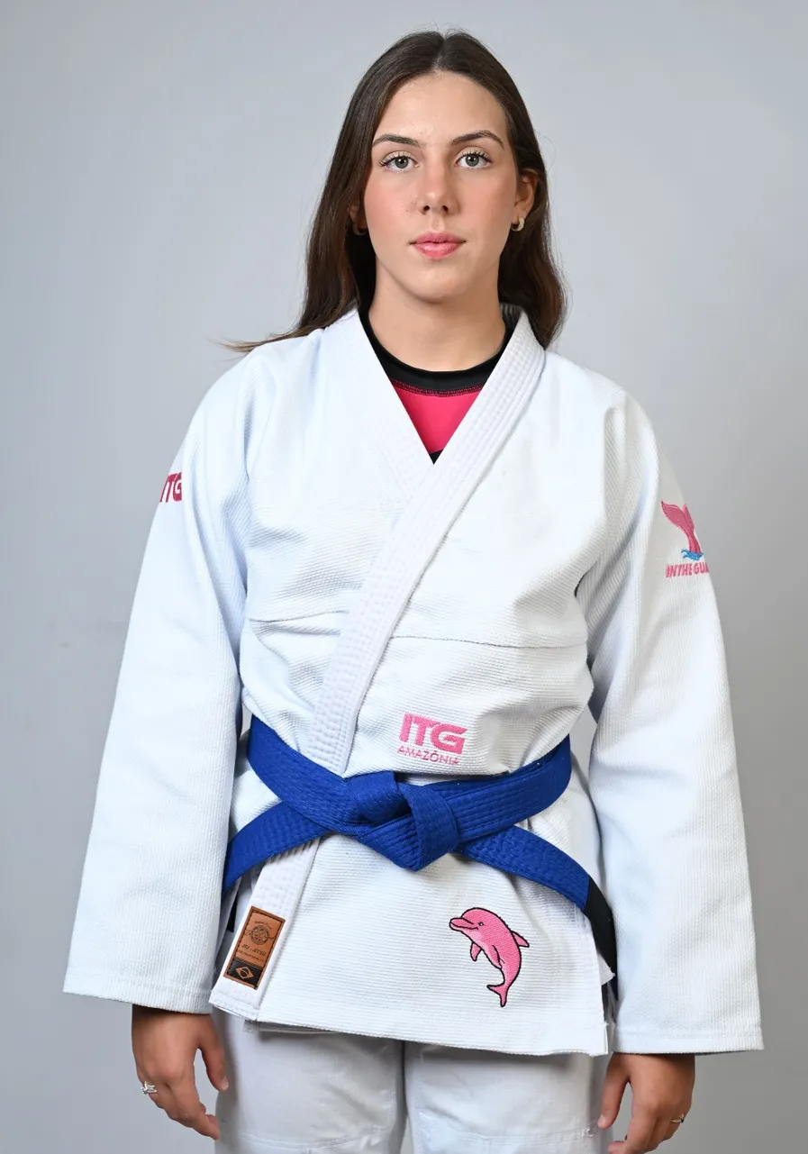 Kimono In The Guard Feminino Amazônia BOTO ROSA Branco