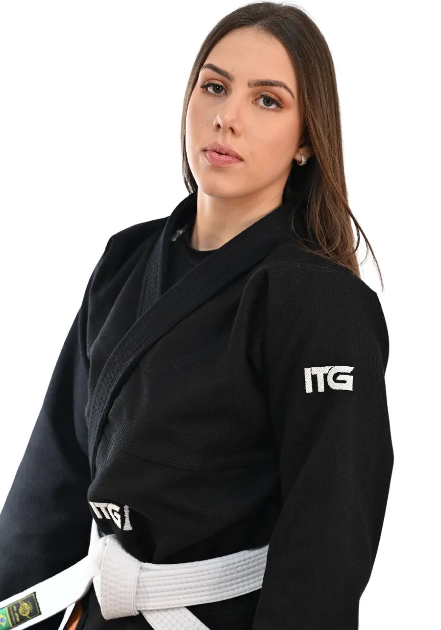 Kimono Feminino In The Guard Xadrez Pro Preto