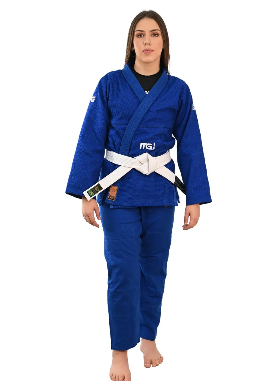 Kimono Feminino In The Guard Xadrez Pro Azul