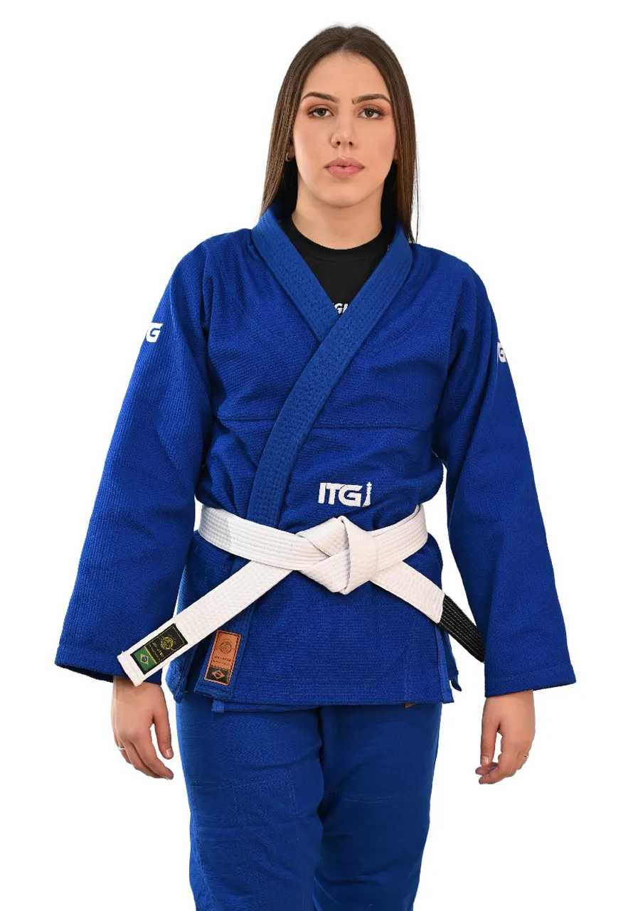 Kimono Feminino In The Guard Xadrez Pro Azul