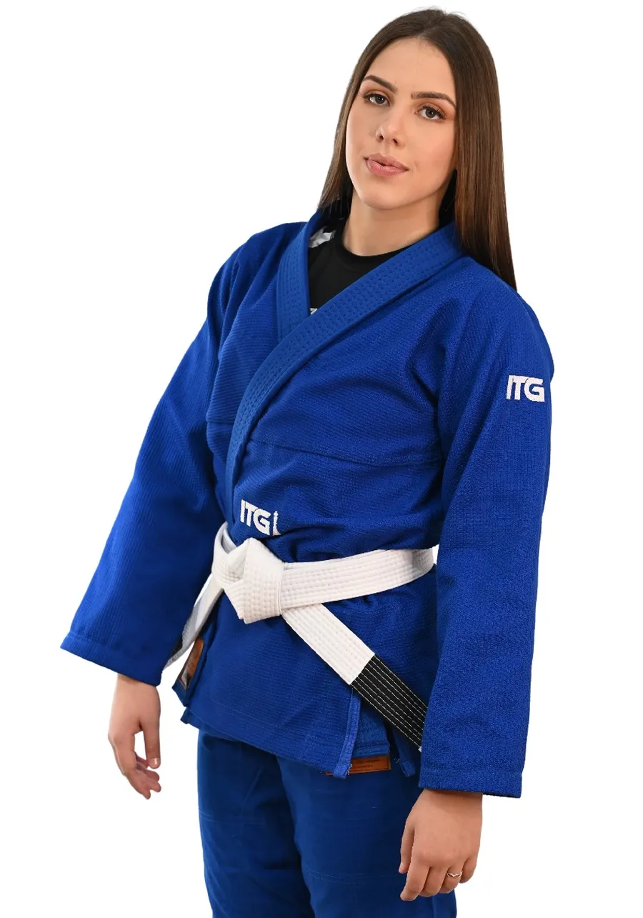 Kimono Feminino In The Guard Xadrez Pro Azul