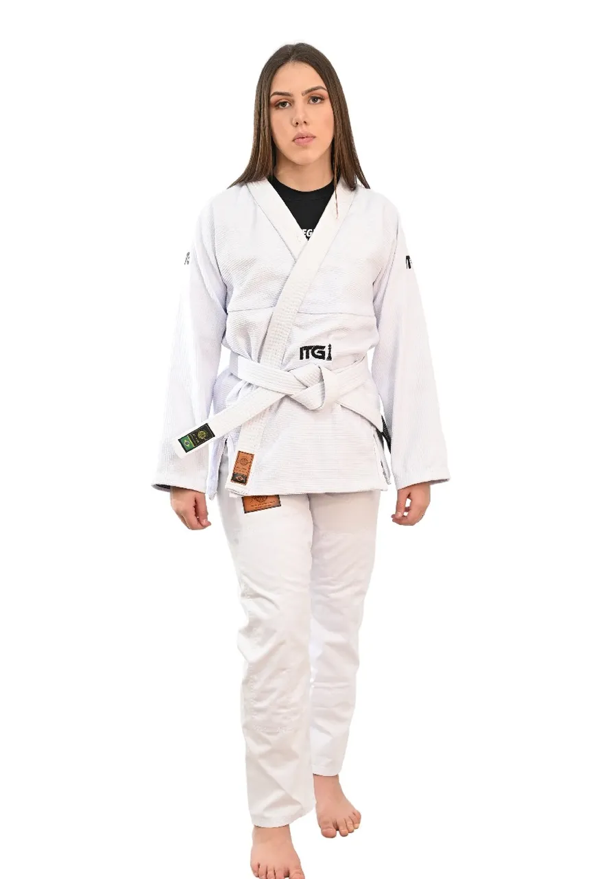 Kimono Feminino In The Guard Xadrez Pró Branco