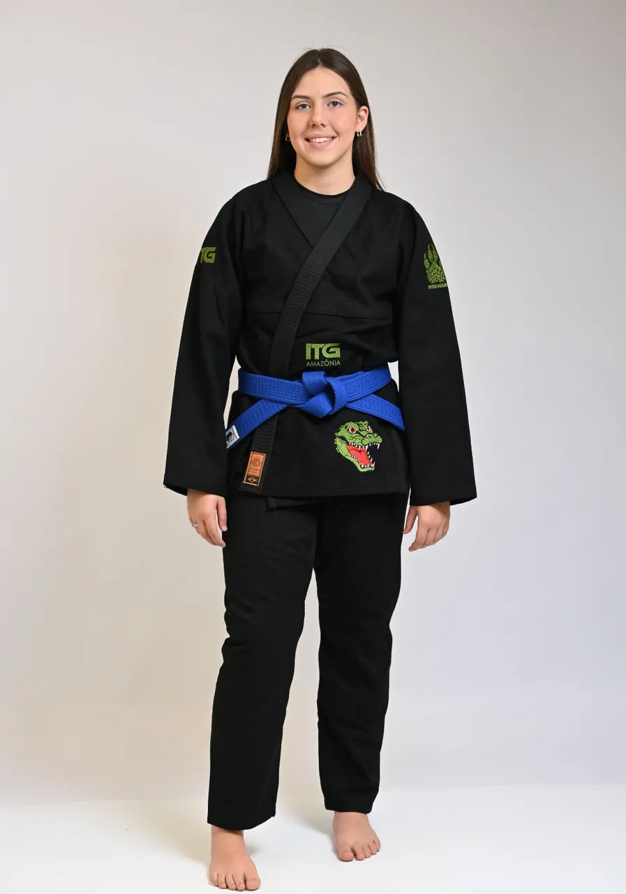 Kimono In The Guard Feminino Amazônia Jacaré Preto