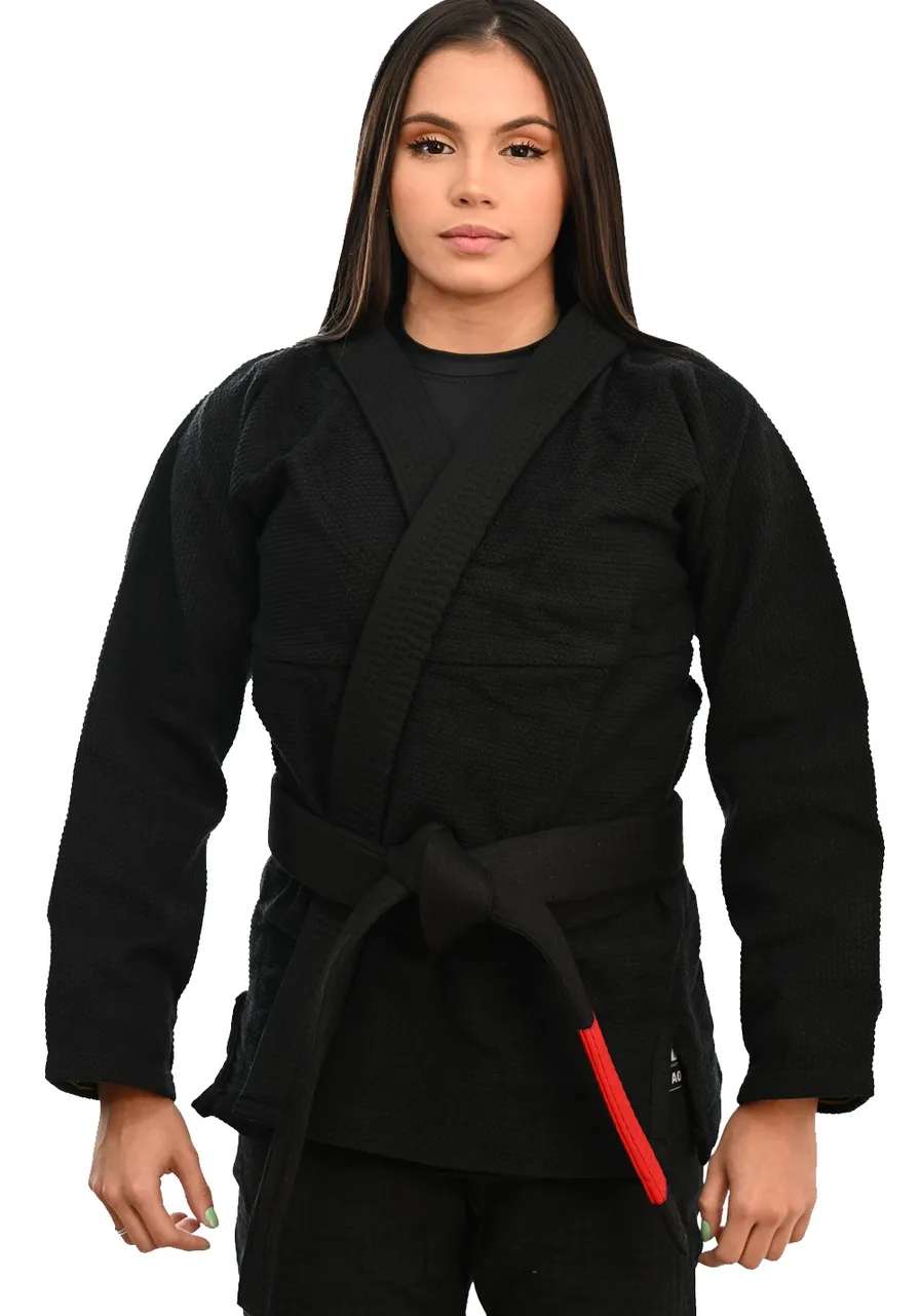 Kimono Feminino In The Guard Jiu-Jitsu Liso Preto