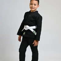 Kimono Infantil KRPA TRANÇADO e calça de Rip Stop GRÁTIS FAIXA BRANCA COM PONTEIRA  -  PRETO - imagem 2
