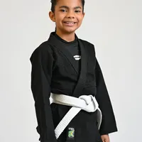 Kimono Infantil KRPA TRANÇADO e calça de Rip Stop GRÁTIS FAIXA BRANCA COM PONTEIRA  -  PRETO - imagem 5