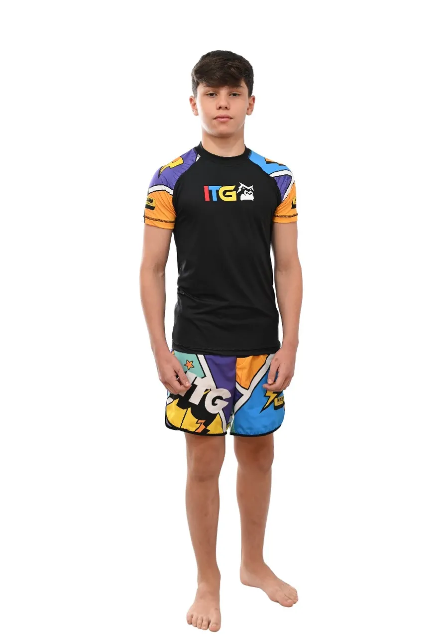 Rash Guard Infantil Colors Preta