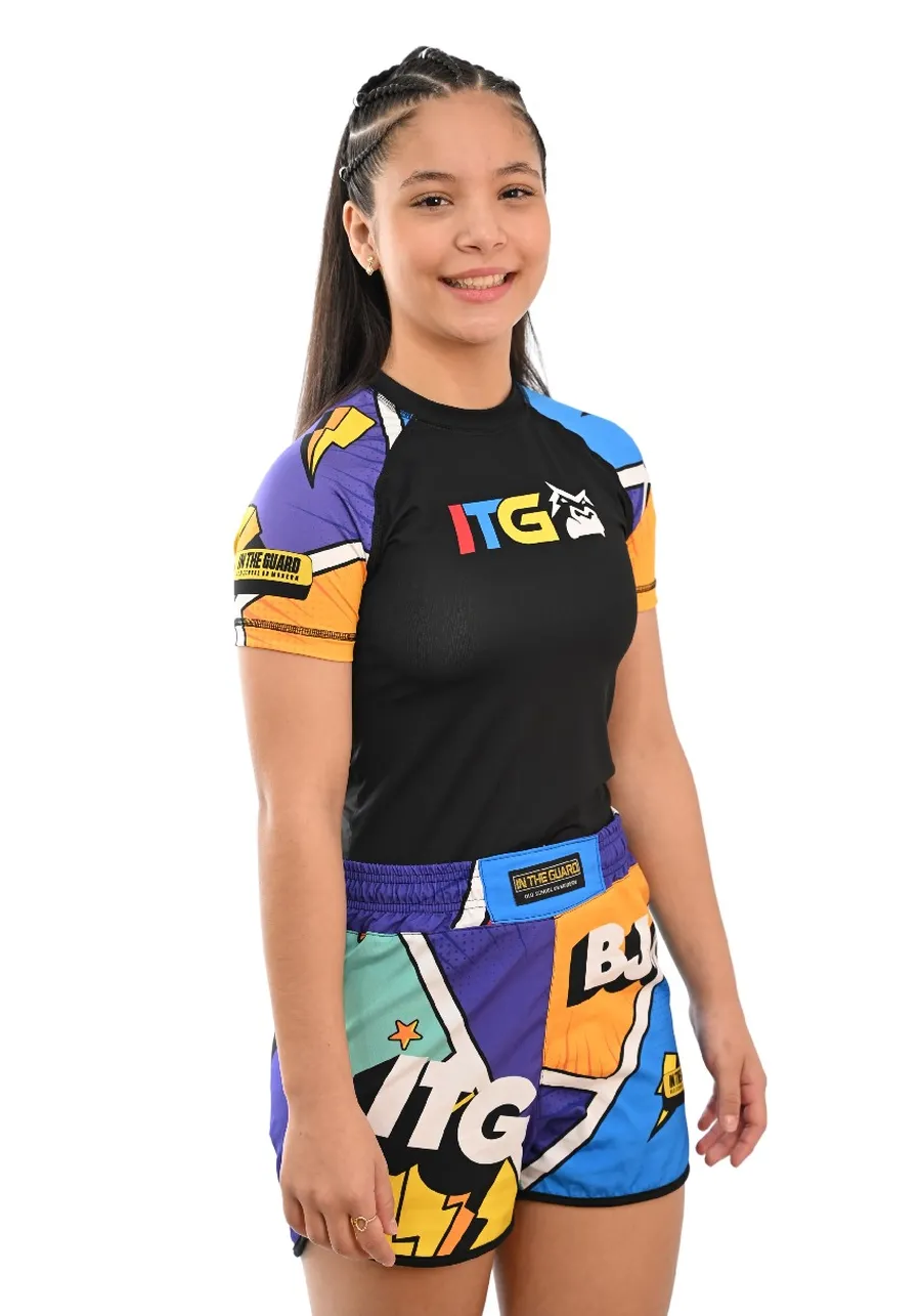 Rash Guard Infantil Colors Preta