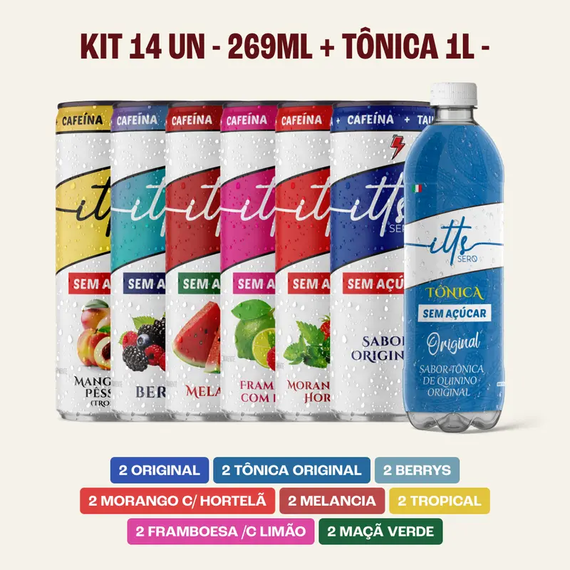 Kit 14un - Energy + Suco 269ml + Tônica 1L