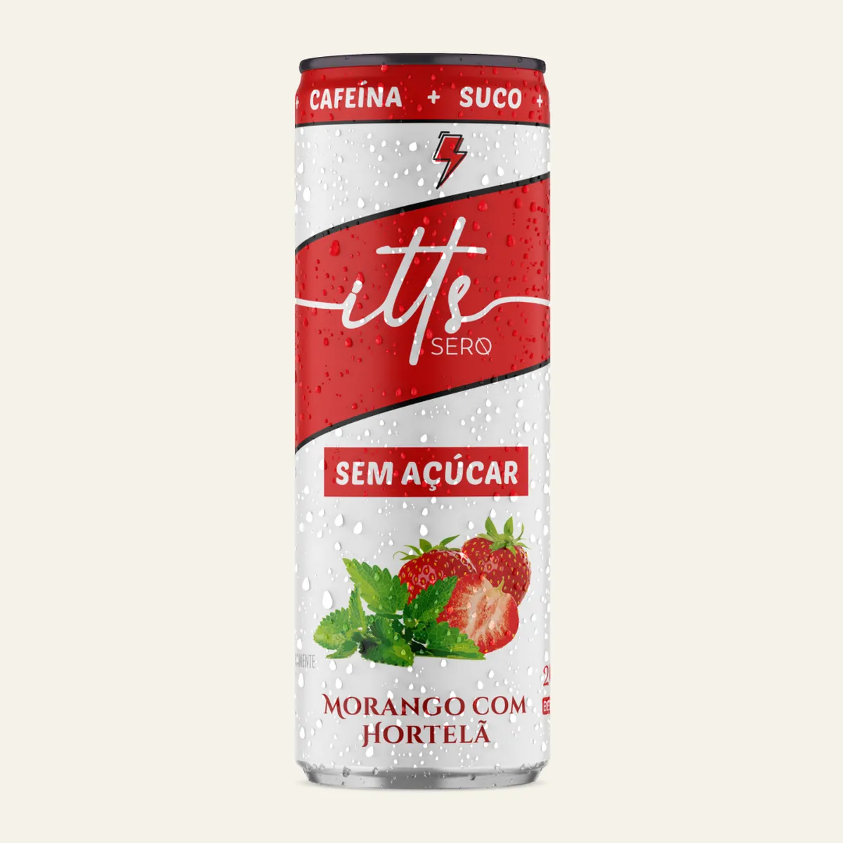 Itts Sero Energy Suco Sem Açúcar 269ml - Morango com Hortelã | Suplemento Energético Líquido