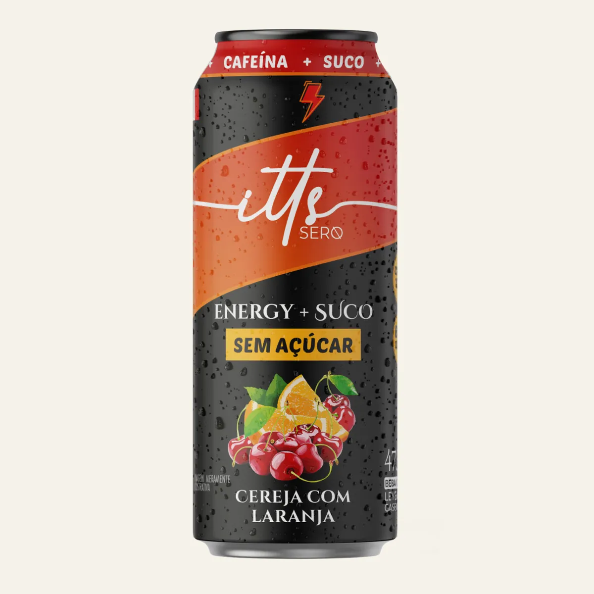 Itts Sero Energy Suco Sem Açúcar 473ml - Cereja com Laranja | Suplemento Energético Líquido