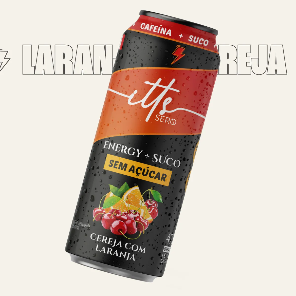 Itts Sero Energy Suco Sem Açúcar 473ml - Cereja com Laranja | Suplemento Energético Líquido