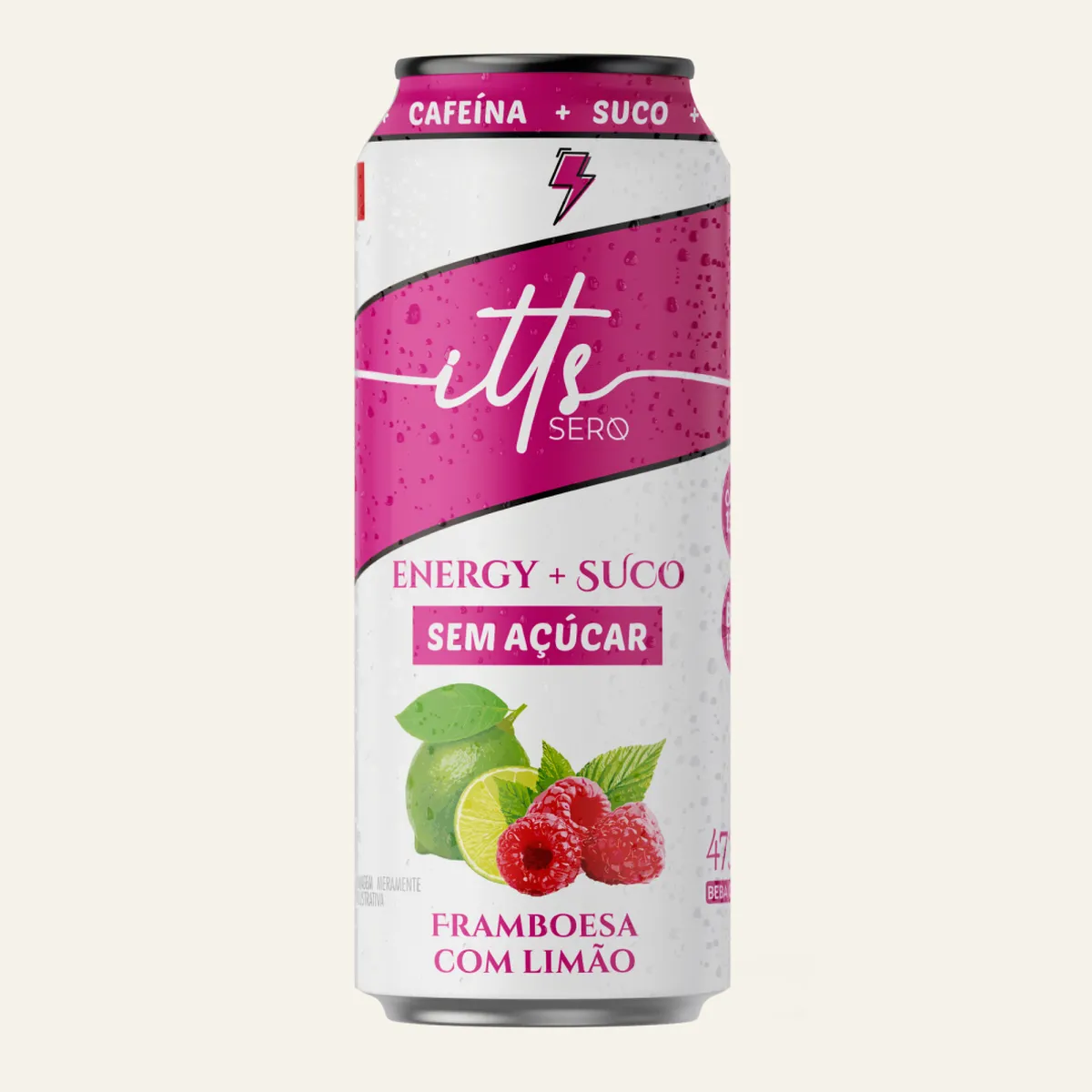 Itts Sero Energy Suco Sem Açúcar 473ml - Framboesa com Limão | Suplemento Energético Líquido