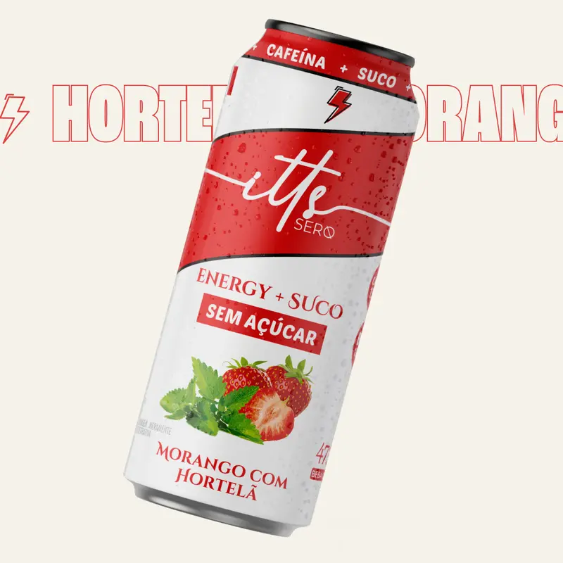 Itts Sero Energy Suco Sem Açúcar 473ml - Morango com Hortelã 