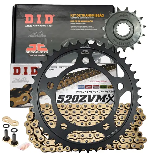 Kit Relação Premium Did Jt 520 Zvm-X 120 L 41/15 Honda Cb 500 X 2013 até 2018 Cb 500 F 2013 até 2021 Cbr 500 2013 até 2021