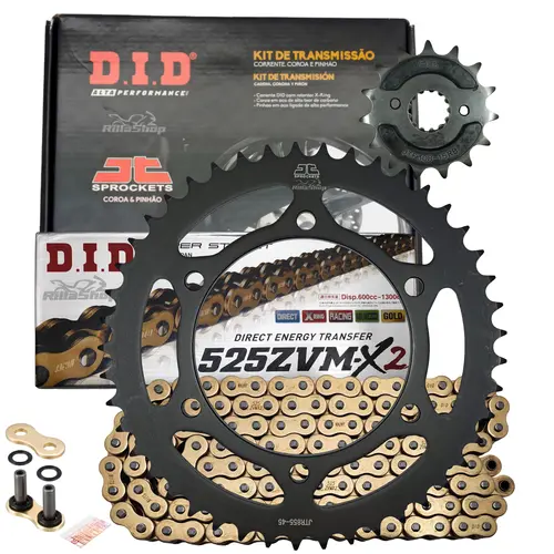 Kit Relação Premium Did Jt 520 Zvm-X 120 L 45/15 Yamaha Z Ténéré 2008 até 2017 Xt 660 R 2004 até 2018 X Supermotard 2004 até 2017