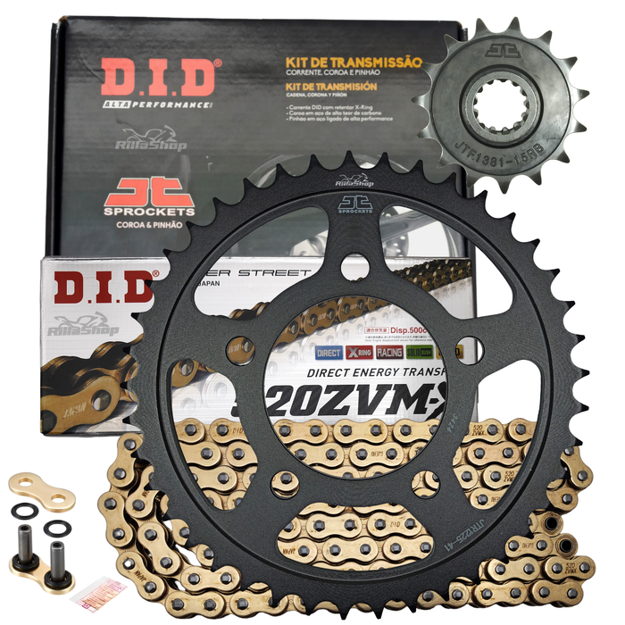 Kit Relação Premium Did Zvm-X Jt Honda Cb 500 X de 2019 até 2024 Cb 500 F de 2022 até 2024 Cbr 500 R de 2022 e 2023 Cl 500 de 2023 e 2024 Cmx 500 Rebel de 2017 até 2023