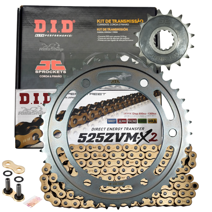Kit Relação Premium Did Zvm-X2 Jt Honda Cbr 600 Rr de 2007 até 2016 R de 2010 até 2016