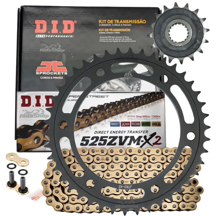 Kit Relação Premium Did Zvm-X2 Jt Bmw F 800 Gs de 2007 até 2018 Gs Adventure de 2013 até 2018 10,5mm