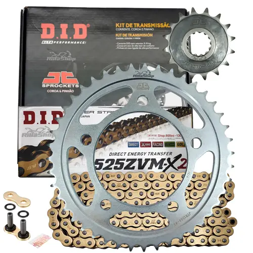 Kit Relação Premium Did Jt 525 Zvm-x2 120 L 43/16 Honda Cb 600 Hornet 2008 até 2014 Cbr 600 2011 até 2014