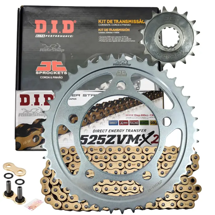 Kit Relação Premium Did Zvm-X2 Jt Honda Cb 600 Hornet de 2008 até 2014 Cbr 600 de 2011 até 2014