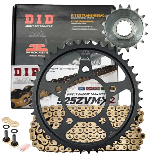 Kit Relação Premium Did Jt 525 Zvm-X2 128 L 42/16 Honda Crf 1000 L Africa Twin 2016 até 2020 1100 L 2020 até 2024