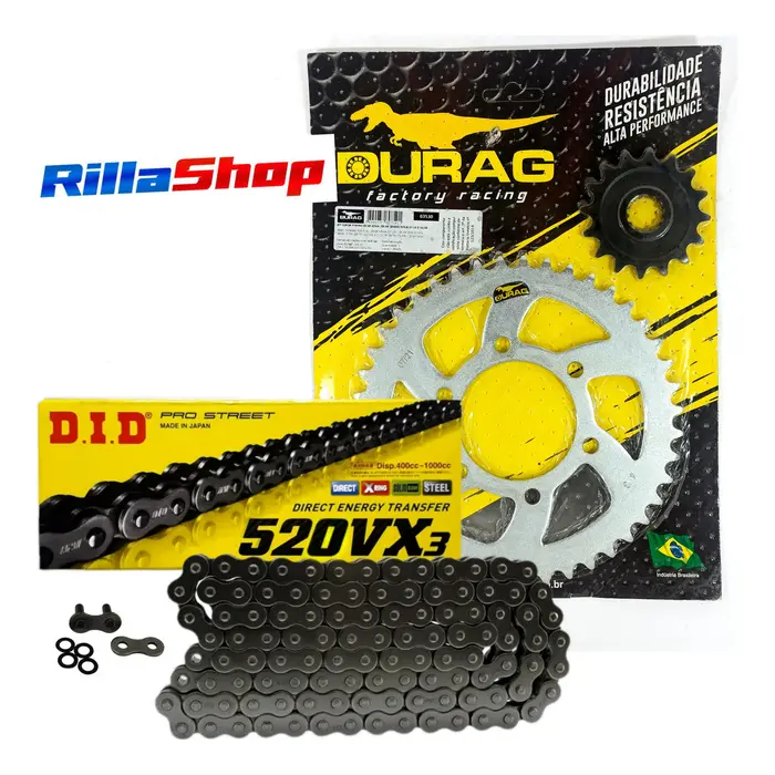 Kit Relação Did 520 Vx3 112l Durag 43/16 Ninja Zx 6 R 2007 até 2025