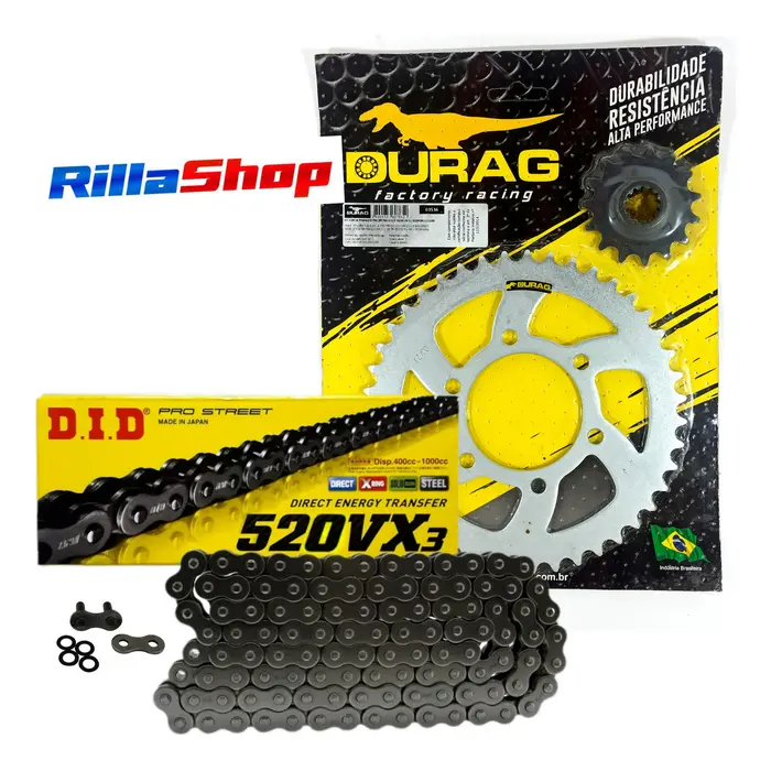 Kit Relação Did 520 Vx3 112l Durag 43/15 Kawasaki Z750 2004 até 2012