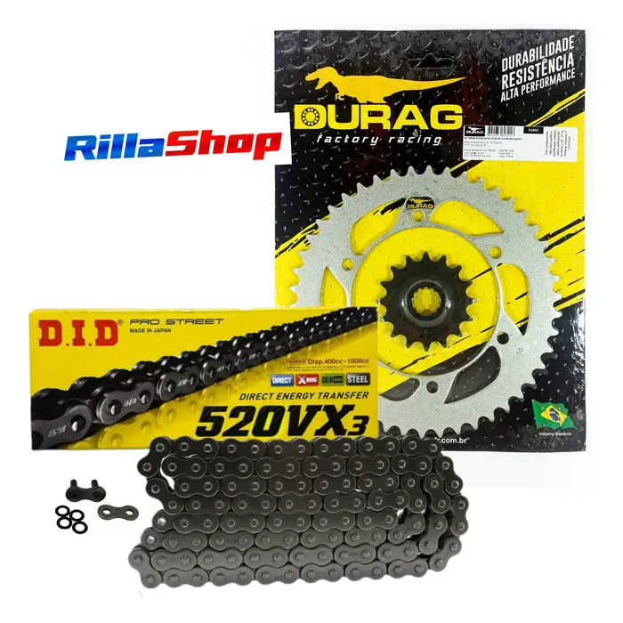 Kit Relação Did 520 Vx3 118l Durag 46/16 Yamaha Xj6 09/19