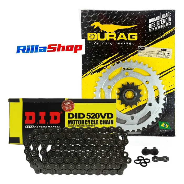 Kit Relação Did 520 Vd 106l Durag 41/14 Ninja 400 18/23 Cinza