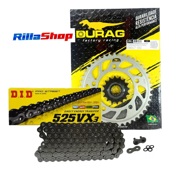 Kit Relação Did 525 Vx3 118l Durag 43/16 Cb Cbr 600 F 08/19
