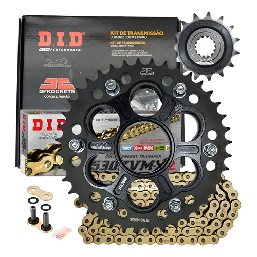 Kit Relação Premium Did Jt 530 Zvm-X2 114 L 40/15 Ducati Multistrada 1260 2018 até 2022 1260S 2018 até 2022 1200 2010 até 2017 1200S 2010 até 2017