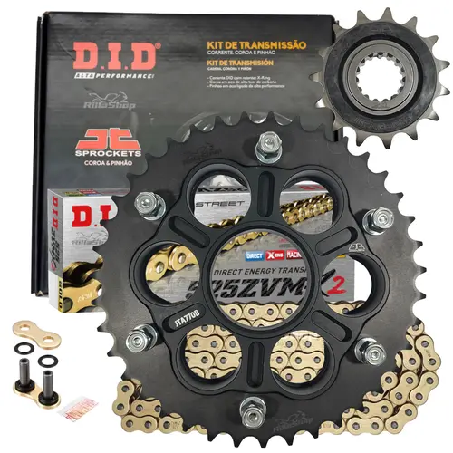 Kit Relação Premium Did Jt 525 Zvm-X 10 L 39/15 Ducati Panigale 1199 S 2012 até 2015 1299 S R 2015 até 2019