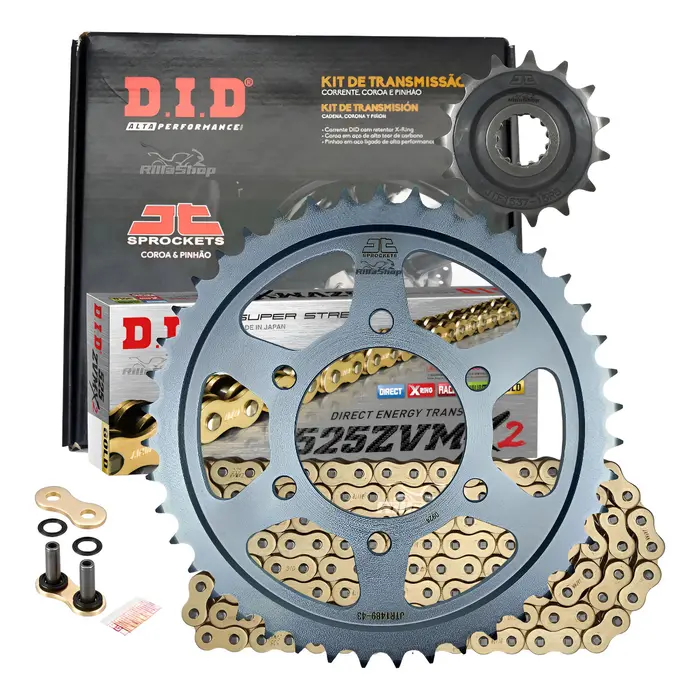 Kit Relação Premium Did Jt Kawasaki Z 1000 de 2014 até 2025 Z 1000 R Edition de 2017 até 2025