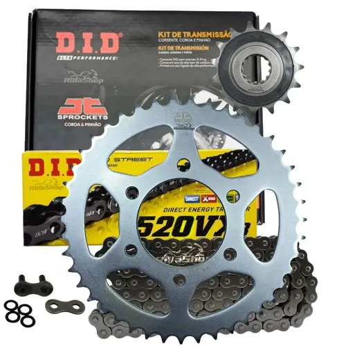 Kit Relação Premium Did Jt 520 Vx3 112 L 43/15 Kawasaki Z 750 Abs 2004 até 2012 R 2011 e 2012 S 2005 e 2006