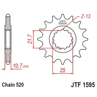 Kit Relação Premium Did Jt Yamaha Xj6 N Xj6 F de 2009 até 2019 - imagem 5