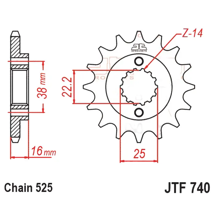 Kit Relação Premium Did Jt Ducati Multistrada 937 V2 V2 S de 2022 e 2023 950 de 2017 até 2020 950 S de 2019 até 2021