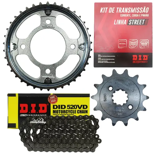 Kit Relação Street Did 520 Vd 110 L 38/14 Honda Cb 300 Twister 2023 e 2024