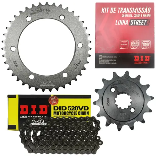 Kit Relação Street Did 520 Vd 108 L 39/14 Honda Xr 300 Tornado 2024 e 2025