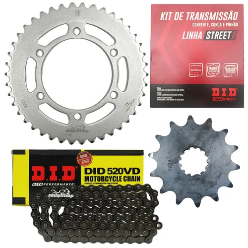 Kit Relação Street Did 520 Vd 106 Elos 42/14 Kawasaki Ninja 300 Ex 300 2013 a 2018 - 2023 a 2026 Z 300 2015 a 2019