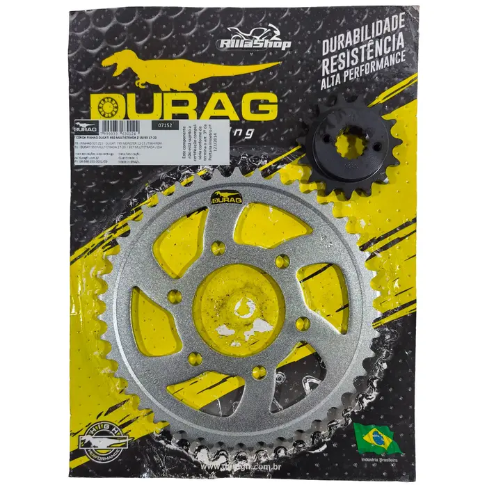 Kit Coroa e Pinhão Durag Ducati Multistrada 950 S de 2017 até 2021
