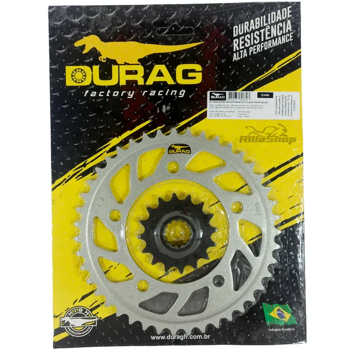 Kit Coroa e Pinhão Durag Honda Cb 600 F Hornet de 2008 até 2014 Cbr 600 F de 2011 até 2014