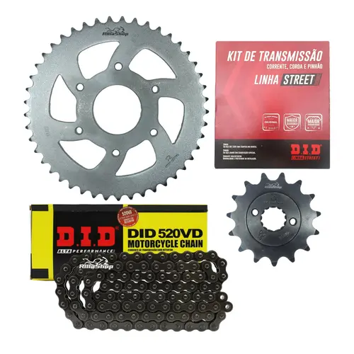 Kit Relação Street Did 520 Vd 120 L 45/15 Bajaj 400 Dominar 2022 até 2025
